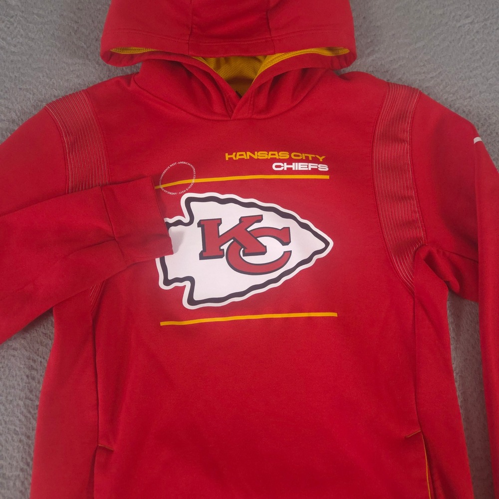 Nike‎ Hoodie Youth XL Red Kansas City Chiefs Dri-FIT On Field Performance Fleece